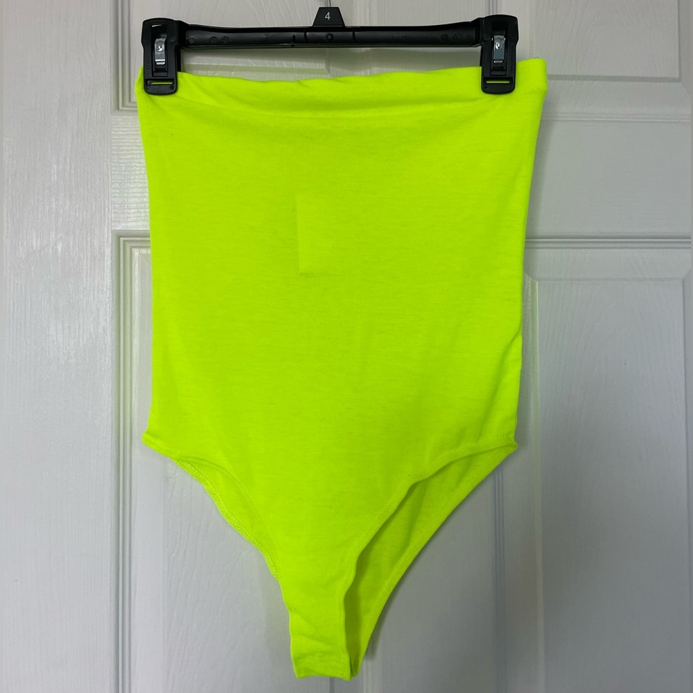 Neon strapless bodysuit